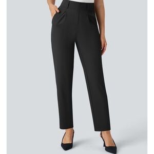 High Waisted Pocket Solid Work Tapered Pants NWOT